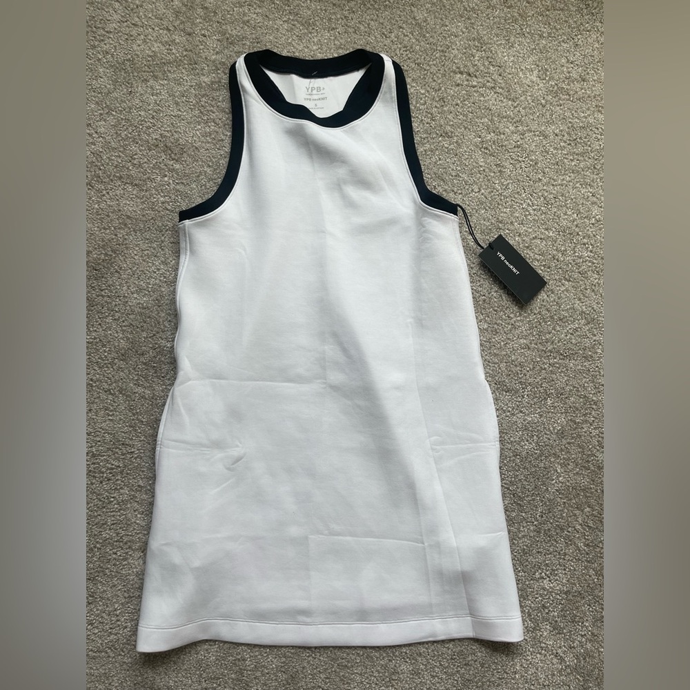 Abercrombie & Fitch White Tank Dress with Black Trim